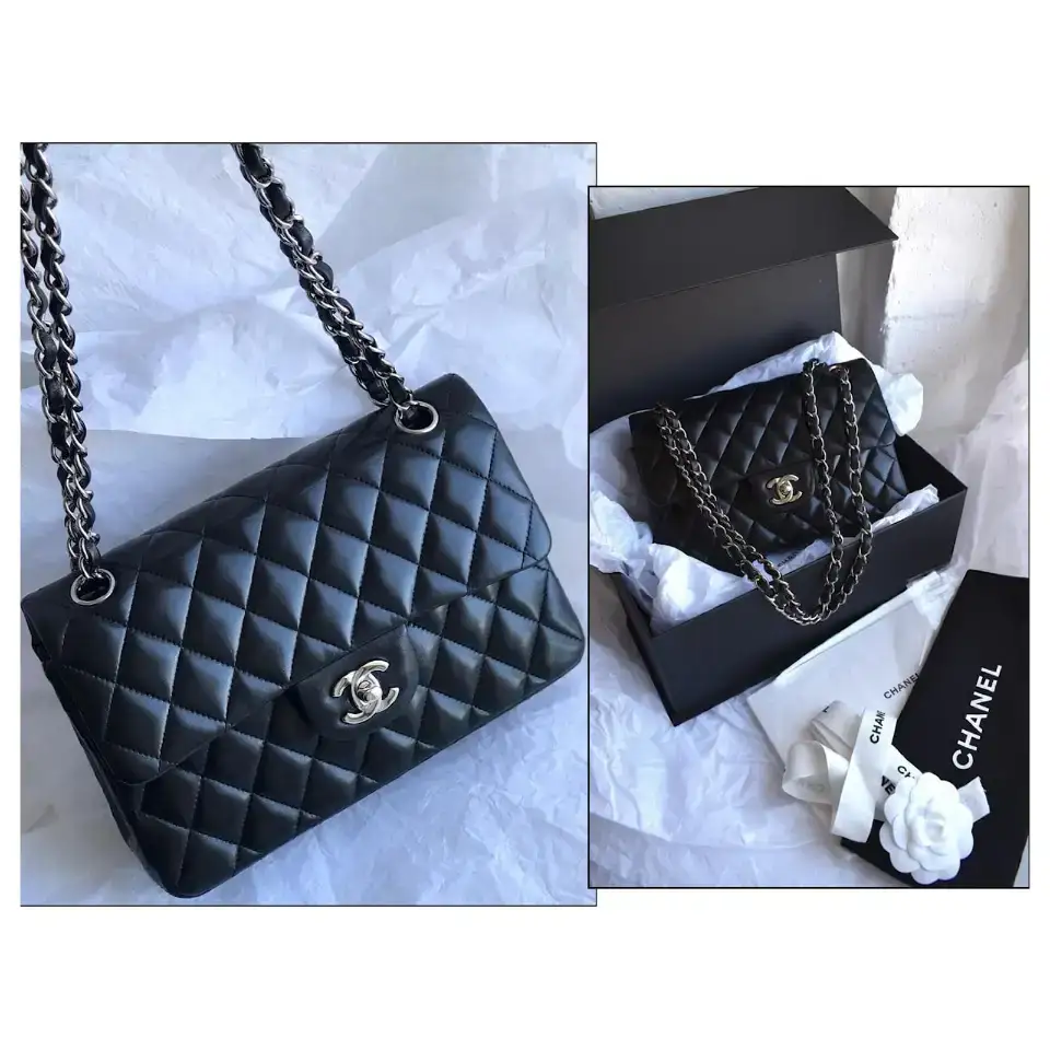 Sac a main matelassé en cuir véritable